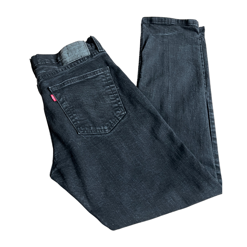 Levis 511 Jeans Mens 32x30 Black Slim Straight Mid Rise Dark Wash Stretch Denim